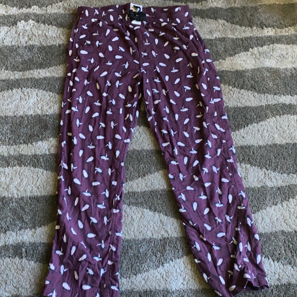 American Eagle purple penguin pants